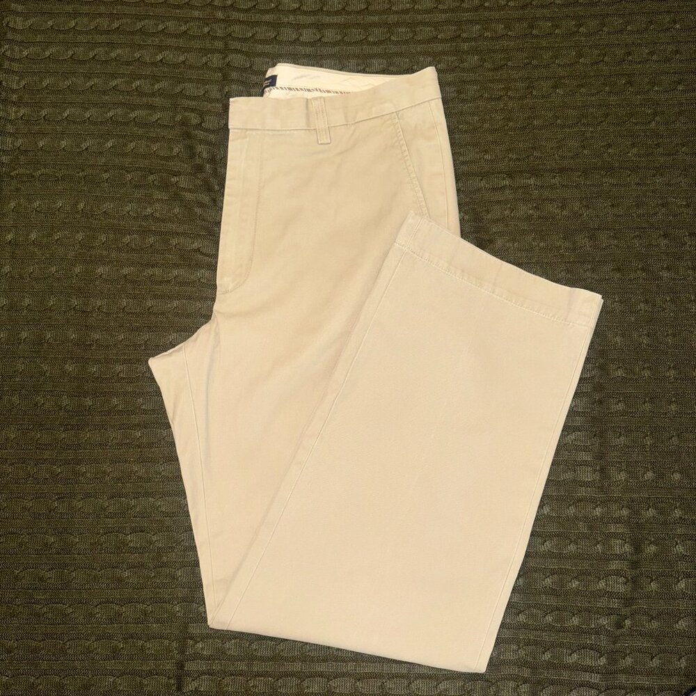 Khaki Flat Front Pants - Picture 2 of 6
